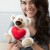 Urso de Peluche com Coração - Branco