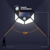 LUZ LED SOLAR DE PAREDE COM SENSOR DE MOVIMENTO - 100 LEDS