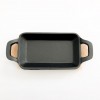 TRAVESSA RETANGULAR GOURMET DE FERRO FUNDIDO PRETO