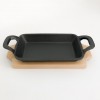 TRAVESSA RETANGULAR GOURMET DE FERRO FUNDIDO PRETO