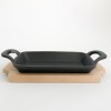 TRAVESSA RETANGULAR GOURMET DE FERRO FUNDIDO PRETO