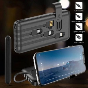BATERIA EXTERNA UNIVERSAL 10000 mAh COM SAÍDA USB - APPLE - MICRO USB E TYPE C