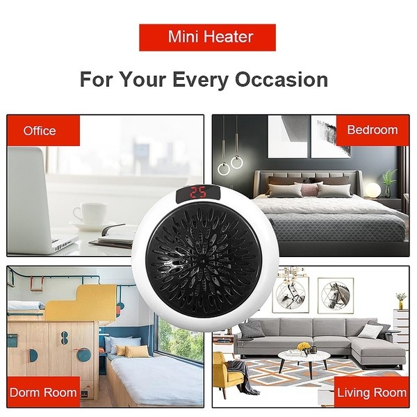 Aquecedor Digital Elétrico de ligar à parede - 900W
