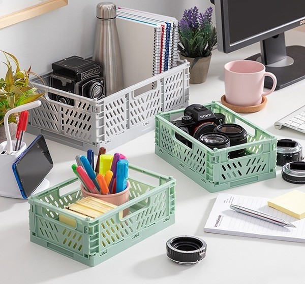 CAIXAS ORGANIZADORAS DOBRÁVEIS E EMPILHÁVEIS - PACK DE 3