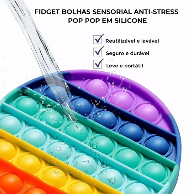 Fidget Bolhas sensorial anti-stress pop pop em silicone