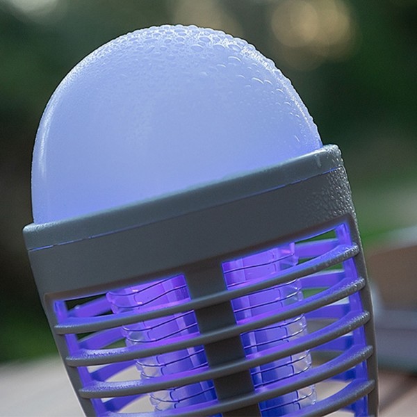 LÂMPADA ANTIMOSQUITOS RECARREGÁVEL COM LED 2 EM 1