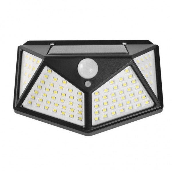 LUZ LED SOLAR DE PAREDE COM SENSOR DE MOVIMENTO - 100 LEDS