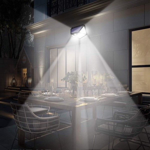 LUZ LED SOLAR DE PAREDE COM SENSOR DE MOVIMENTO - 100 LEDS