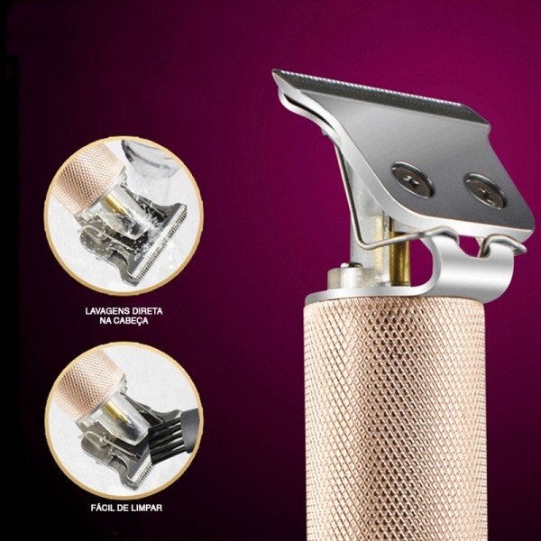 MÁQUINA DE CORTAR CABELO E BARBA SEM FIOS VINTAGE PROFISSIONAL