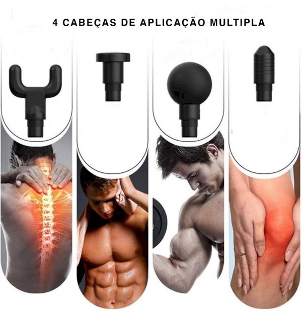 PISTOLA DE MASSAGEM PARA RECUPERAÇÃO MUSCULAR E RELAXAMENTO