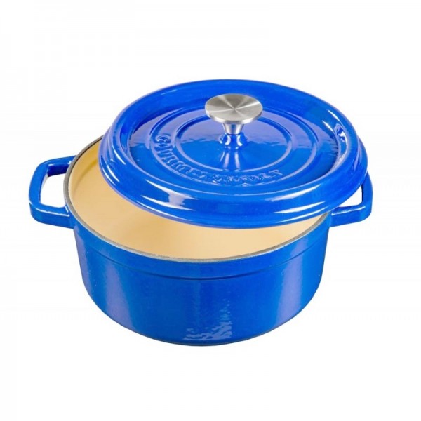 TACHO COCOTTE DE FERRO FUNDIDO AZUL - 24 CM