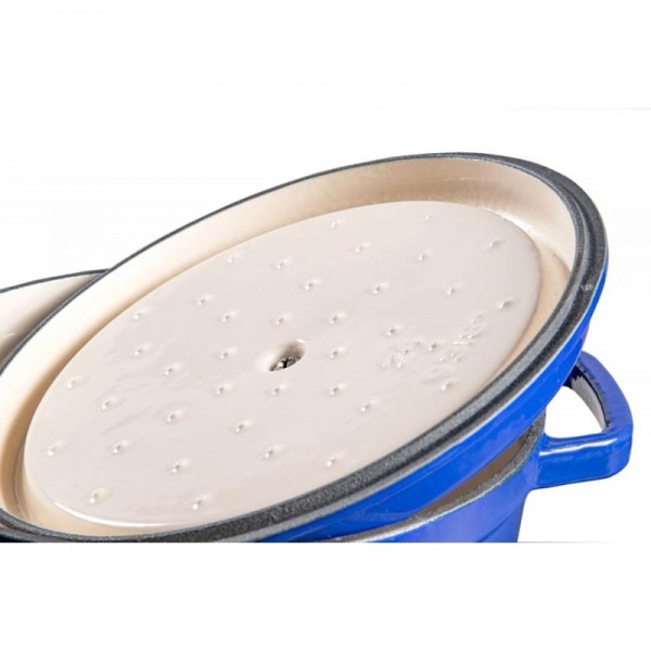 TACHO COCOTTE DE FERRO FUNDIDO AZUL - 24 CM