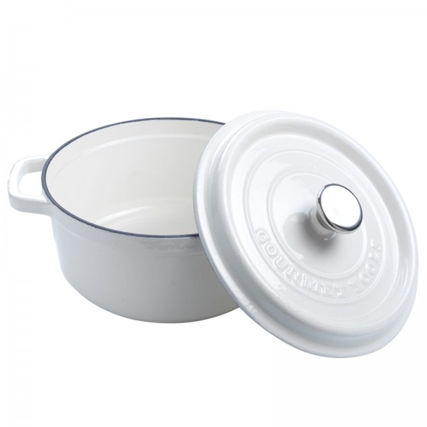TACHO COCOTTE DE FERRO FUNDIDO BRANCO - 24 CM