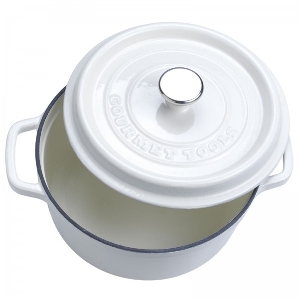 TACHO COCOTTE DE FERRO FUNDIDO BRANCO - 24 CM