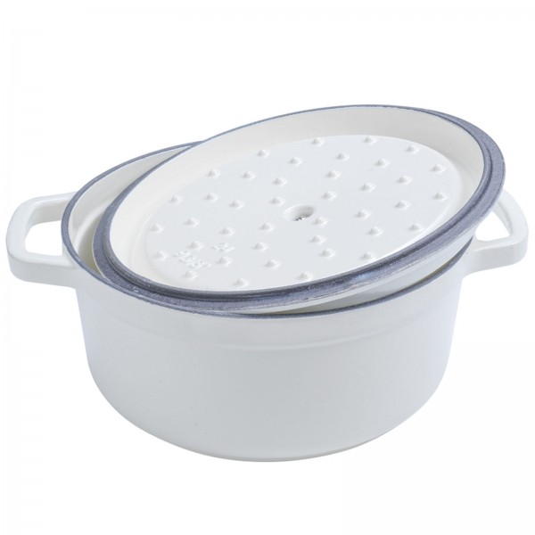 TACHO COCOTTE DE FERRO FUNDIDO BRANCO - 24 CM