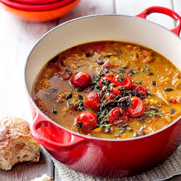 TACHO COCOTTE DE FERRO FUNDIDO VERMELHO - 24 CM