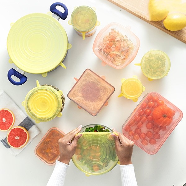 TAMPAS DE COZINHA REUTILIZÁVEIS E AJUSTÁVEIS - PACK DE 10
