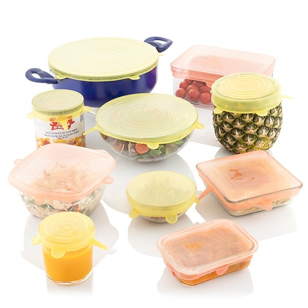 TAMPAS DE COZINHA REUTILIZÁVEIS E AJUSTÁVEIS - PACK DE 10